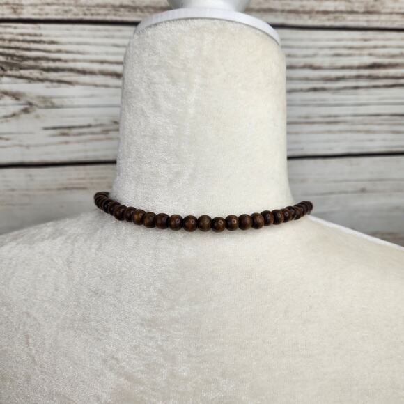 Vintage Bohemian Tribal Wooden Circle Necklace Casual Gypsy - Picture 5 of 5